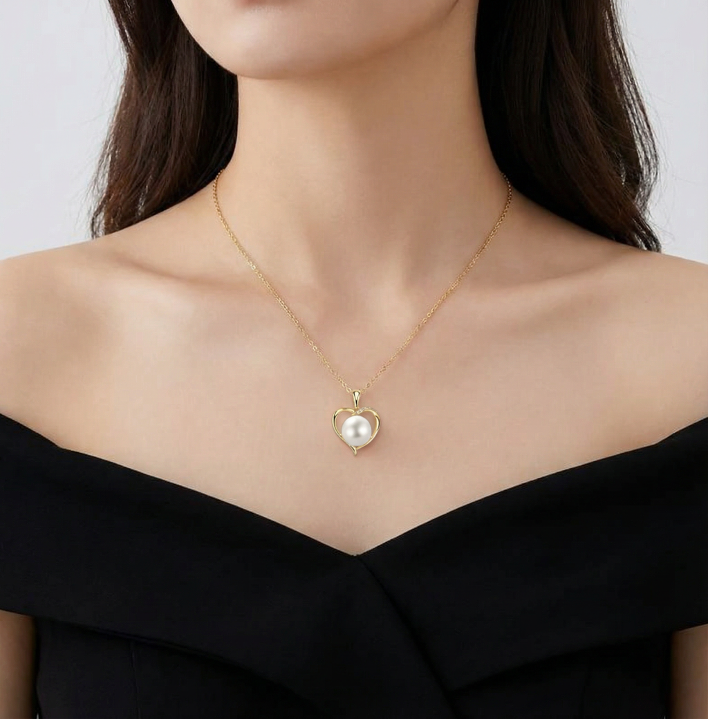Collier Cœur de Perle – Perle & Moissanite, un héritage d'amour éternel