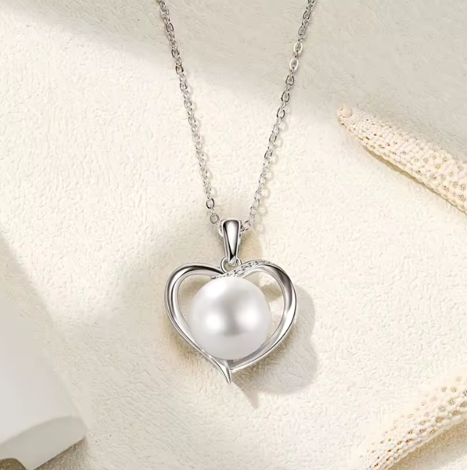 Collier Cœur de Perle – Perle & Moissanite, un héritage d'amour éternel