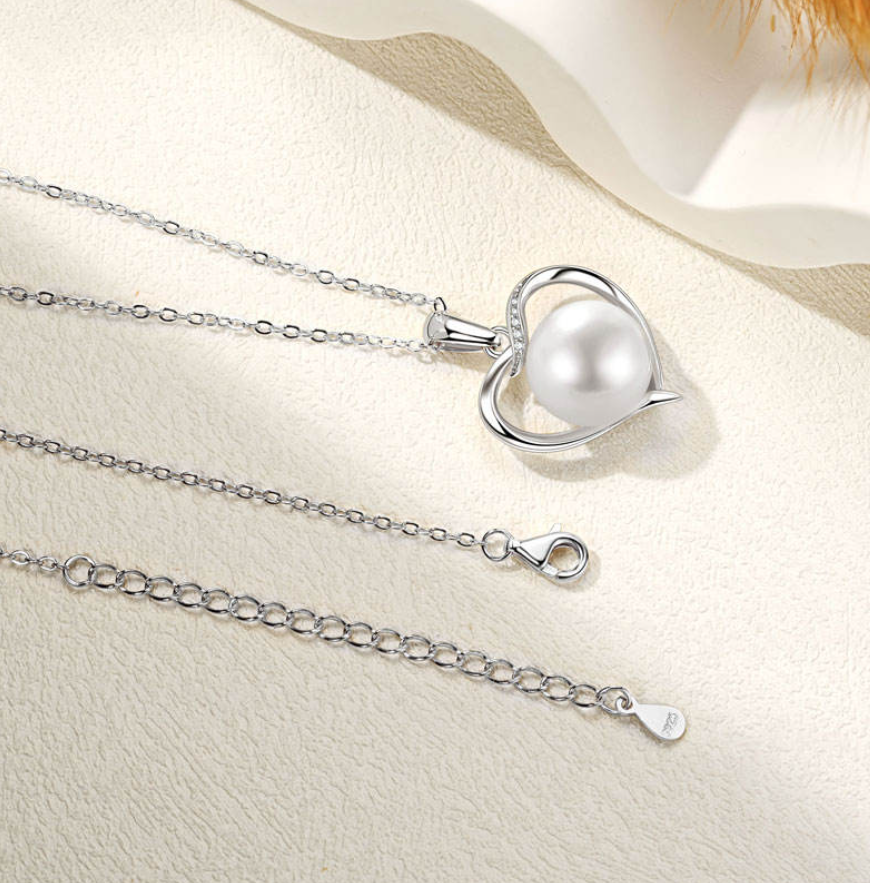 Collier Cœur de Perle – Perle & Moissanite, un héritage d'amour éternel