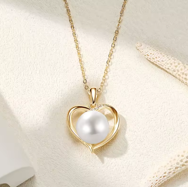 Collier Cœur de Perle – Perle & Moissanite, un héritage d'amour éternel