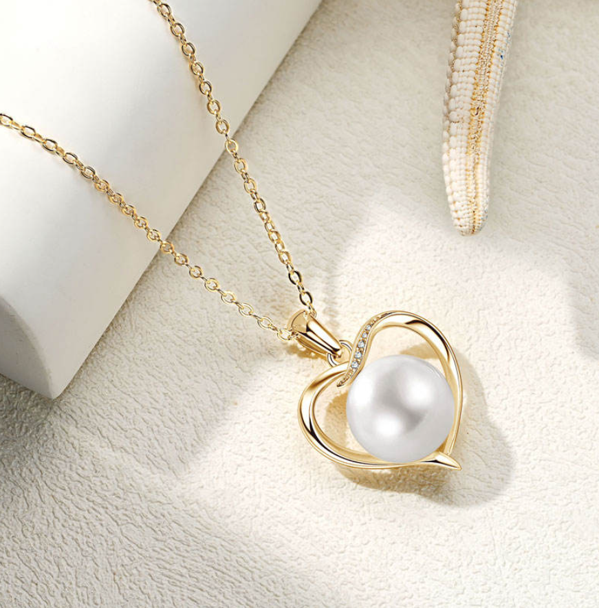 Collier Cœur de Perle – Perle & Moissanite, un héritage d'amour éternel